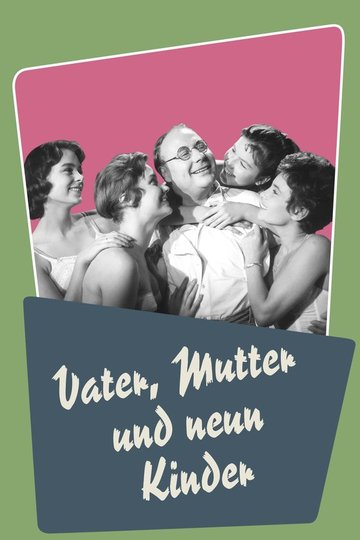 Poster Vater, Mutter und neun Kinder